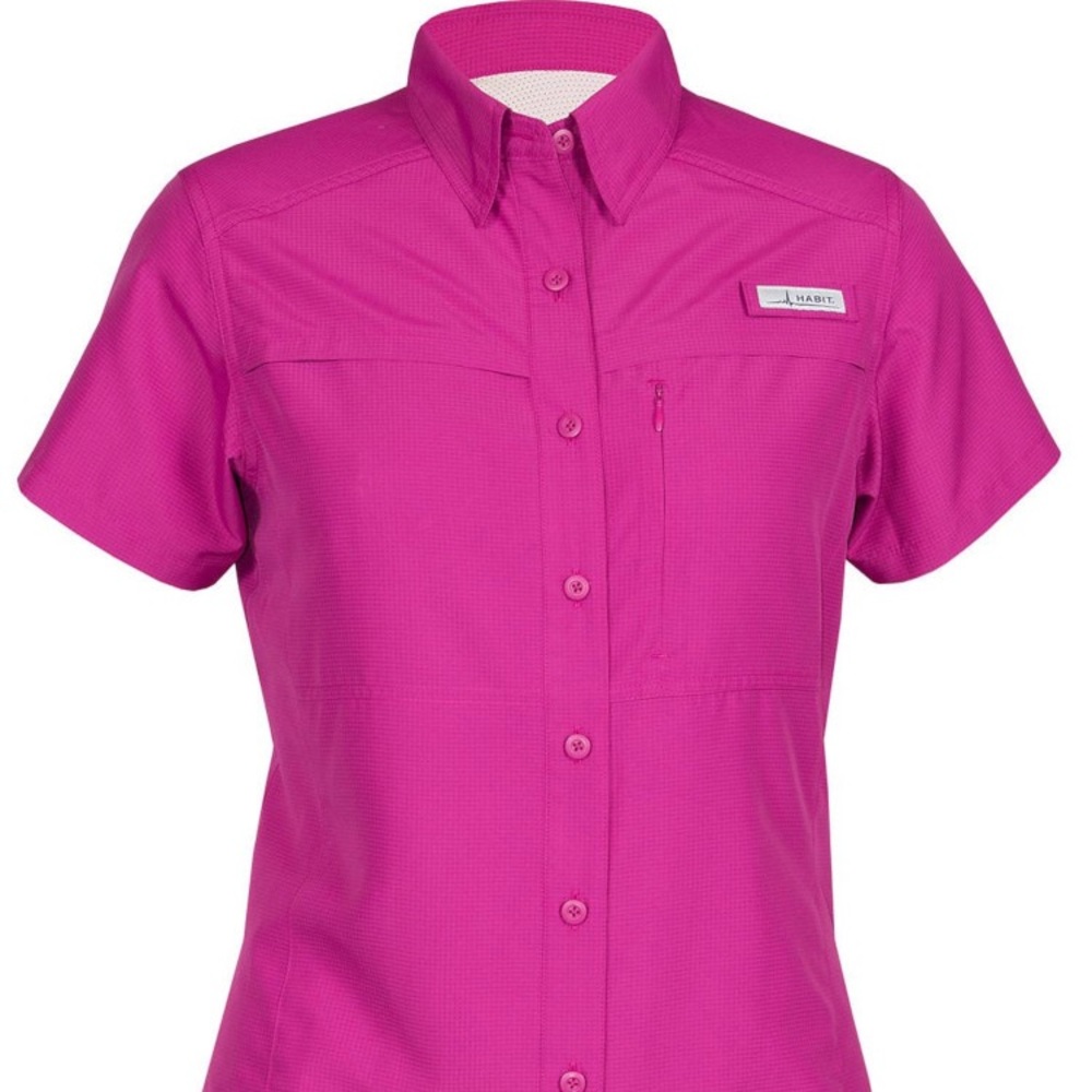 NWT Habit Valley Trail Short Sleeve, Festival Fuchsia, Small, UPF 40+ Protection